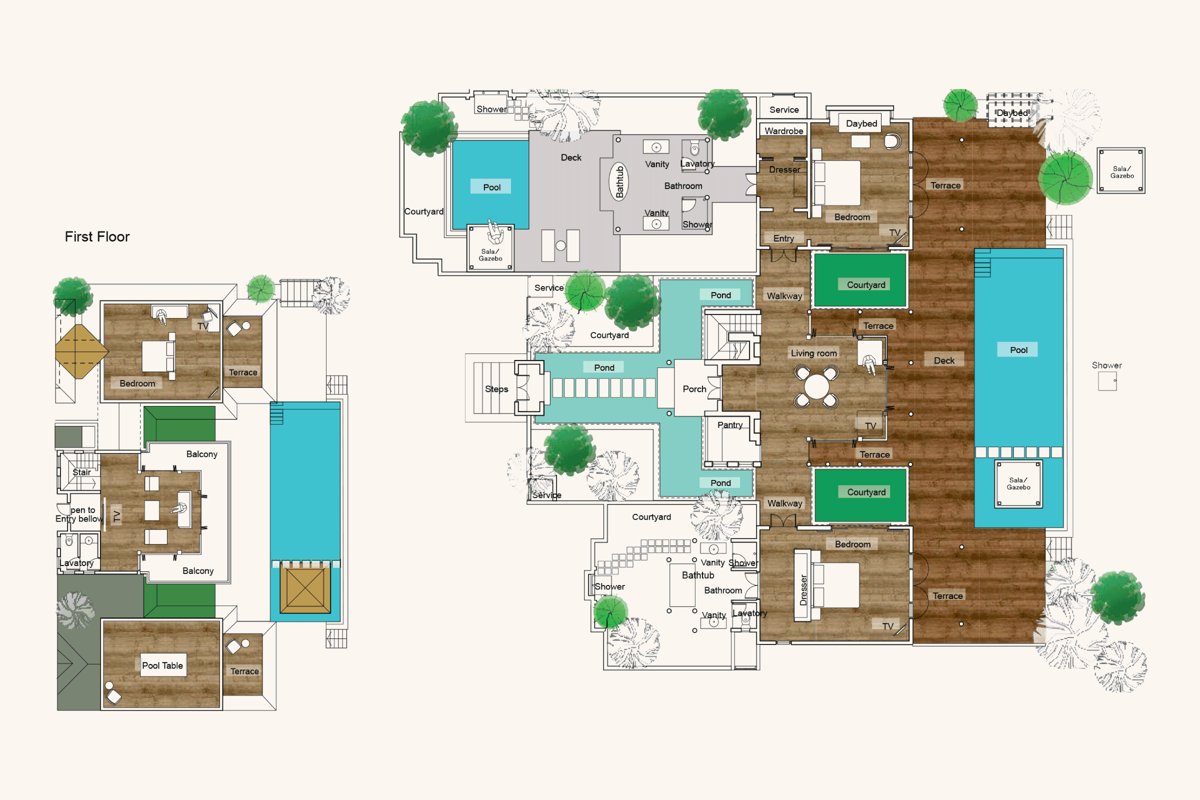 Celebrity Retreat (3 bedrooms) floor plan