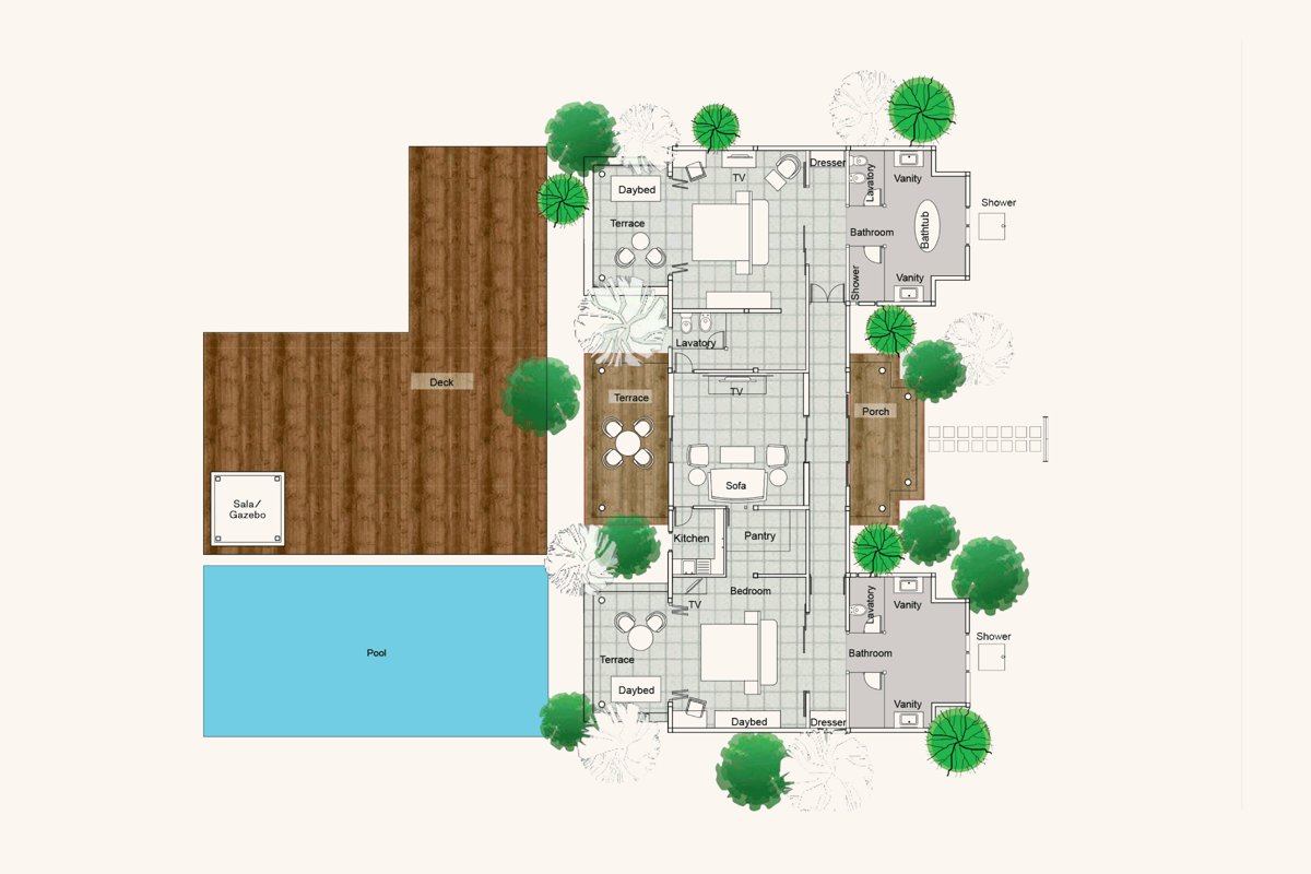 Hidden Retreat (2 bedrooms) floor plan