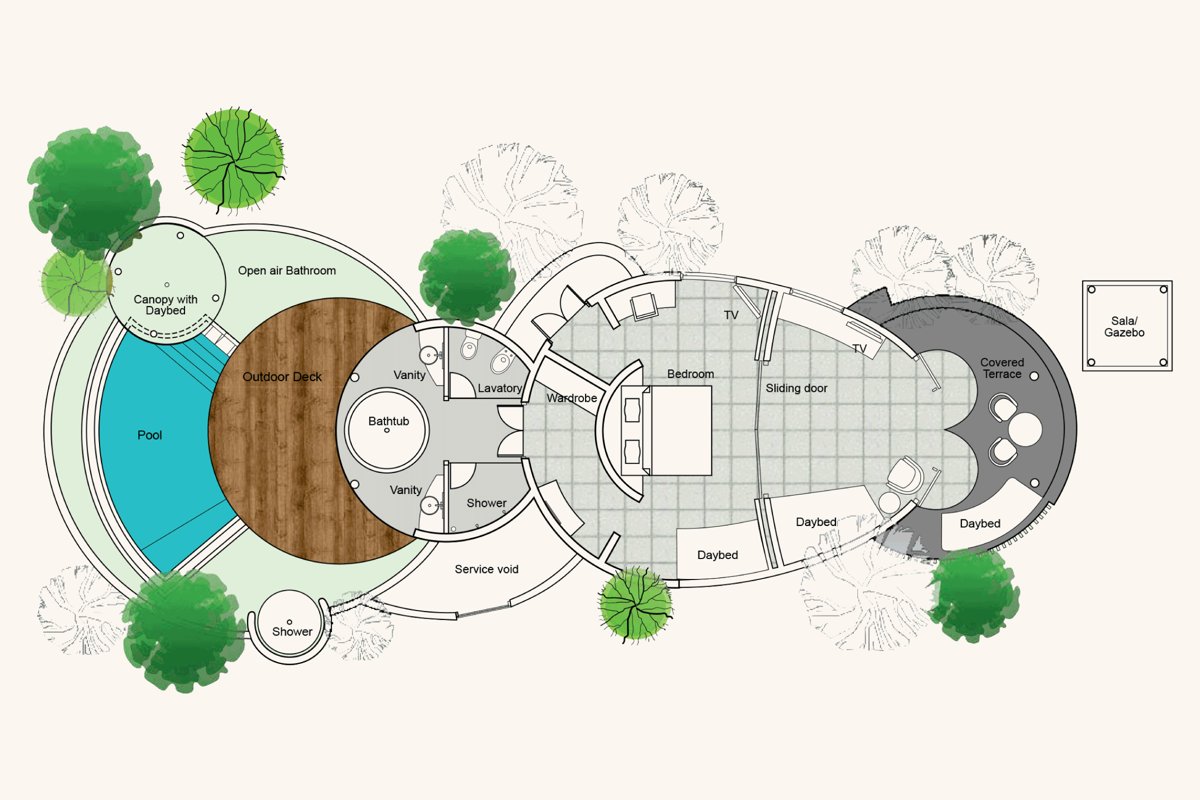 Pool Beach Villa floor plan